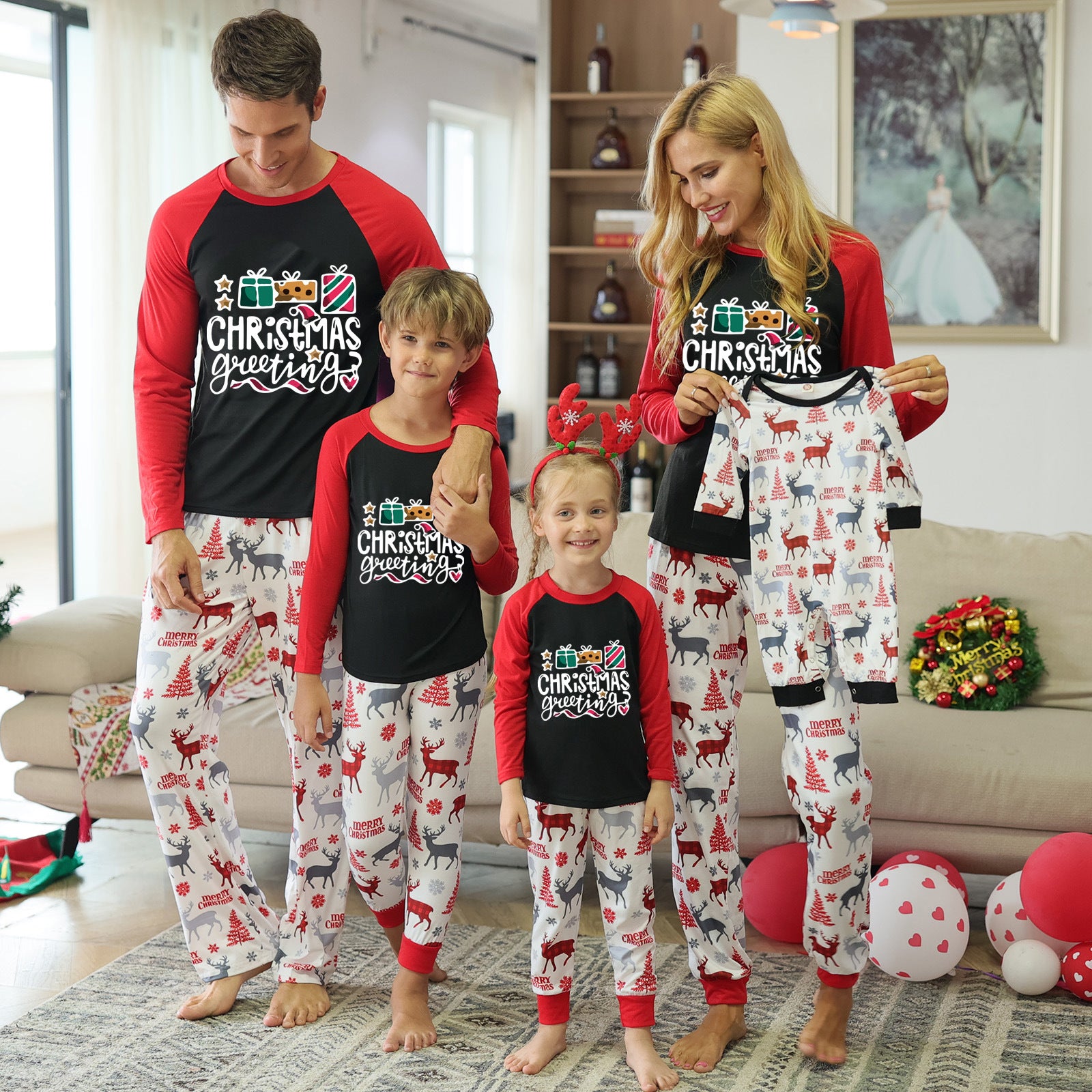 Family Matching Christmas Homewear Letter Print Pajamas