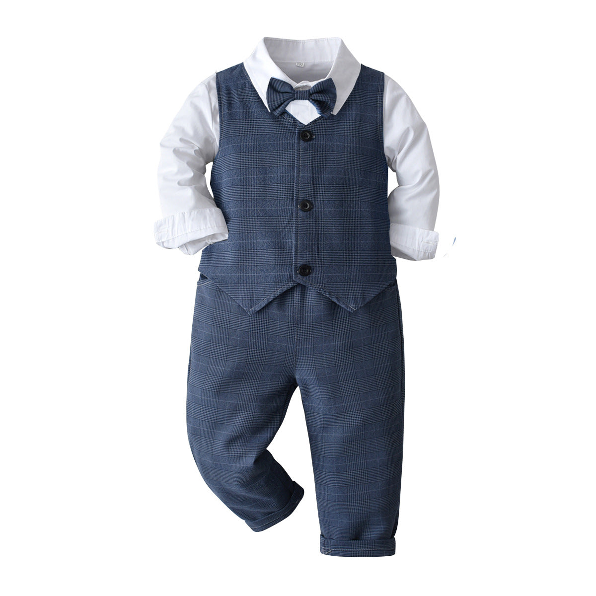 Kid Baby Boy Suit Long Sleeve Gentleman Birthday Party 4 Pcs Sets