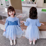 Kid Baby Girls Sequin Princess Autumn Dress