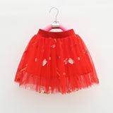 Kid Baby Girl Princess Short Skirt Strawberry Embroidery Skirts