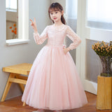 Kid Girls Autumn Embroidered Gauze Poncho Evening Dinner Dress