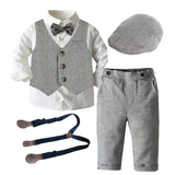Kid Baby Boys Gentleman Suit Autumn Long Sleeve 3 Pcs Sets