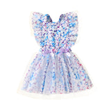 Kid Baby Girls Summer Sleeveless Sweet Cute Marshmallow Print Gauze Dresses
