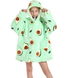 Kid Girl Flannels Blanket Hooded Home Robe Pajamas