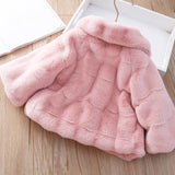 Kid Baby Girl Fur Imitation Wrasses Hair Short Fleece Coats