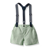 Kid Baby Boy Summer Suit Short Sleeve Strap Shorts 2 Pcs Sets
