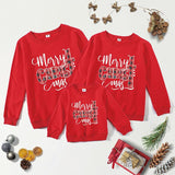 Family Matching Christmas Letter Autumn Long Sleeved Hoodie