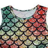 Kid Baby Girl Cartoon Mermaid Colorful Fish Scale Dresses