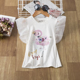 Kid Baby Girls Short-sleeved Printed Cotton Casual T-shirt