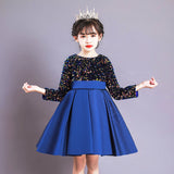 Kid Girl Birthday Sequins Mesh Pompous Piano Performance Dresses