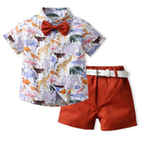 Kid Baby Boys Summer Fashion Dinosaur Short Sleeve 2 Pcs Set