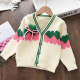 Kid Baby Autumn Knitted Cardigan Contrast Knitted Cute Sweater