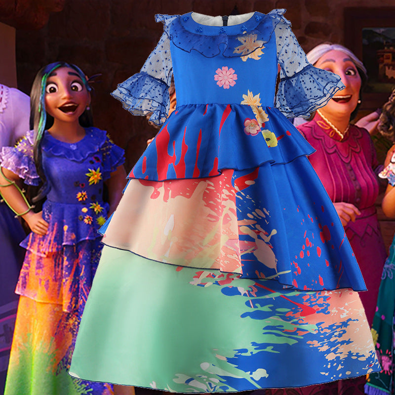 Kid Girls Magic House Full Roleplaying Contrast Design Dresses
