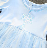 Kid Girl Frozen Princess Elsa Long Sleeve Gauze Cinderella Dresses