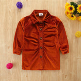 Baby KidGirls  New  Spring Long-sleeved Velvet Blouse