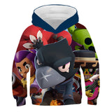 Children Kid Teens 3D Wilderness Brawl Fighting Crew Neck Hoodie