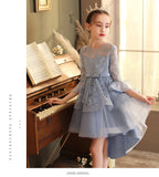 Kid Girl Pompous Trumpet Sleeves Princess Dress