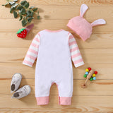 Easter Baby Long Sleeve Harley Romper With Hat Sets 2 Pcs