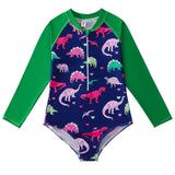 Kid Girls Swimsuit One-piece Long-sleeved Unicorn Cartoon Swimwear