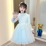 Kid Girl Wool Short Gauze Fluffy Plush Princess Dress