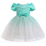 Kid Baby Girls Summer Frozen Princess Sequins Mesh Pompous Dresses