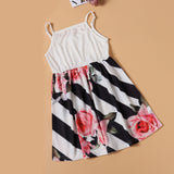 Family Matching Mother Daughter Halter Hawaiian Vacation Striped Dresses