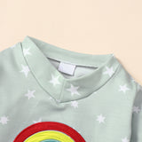 Baby Girls V-neck Long Sleeve Rainbow Cute T-shirt