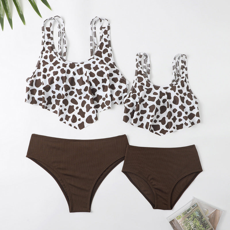 Family Matching Mother-daughter Split Bikini Leopard Print Sexy Swimsuit