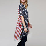 Family Matching Mother Daughter Independence Day Flag Cape Dress