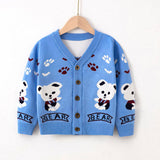 Kid Baby Boy Autumn Sweater Bear Knitting Cardigan