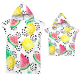 Kids Baby Tropical Fruit Microfiber Hooded Beach Towel Quick-Dry Wearable Pajamas