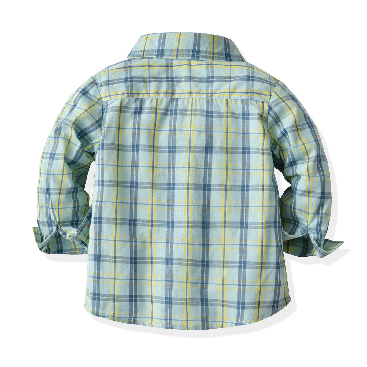 Kid Baby Boys Double-layer Plaid Long-sleeved Performance 4 Pcs Sets