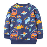 Kid Baby Boys Terry Printed Long Sleeve Cartoon Sweatshirt