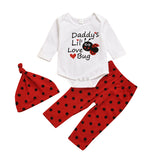 Baby Girl Valentine's Day Printed Long-sleeve Sets 3 Pcs