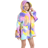 Kid Girl Flannels Blanket Hooded Home Robe Pajamas