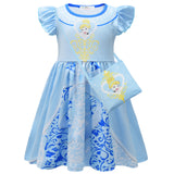 Kid Girl Halloween Plays Costume Party Casual Dress 2 Pcs