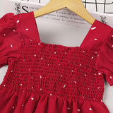 Kid Baby Summer Fashionable Wave Point Short Sleeve Dresses