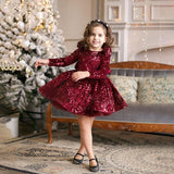 Kid Baby Girl Poncho Princess Birthday Party Sequins Piano Dresses