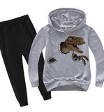 Kid Boy Cartoon Dinosaur Animal Print Set 2 Pcs