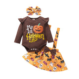 0-18M Baby Girl Halloween Long Sleeves Straps 2 Pcs Sets