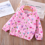 Kid Baby Girl Jacket Cardigan Windbreak Spring Print Cartoon Coats