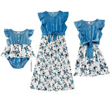 Family Matching Printed Mother-daughter Sleeveless Dress