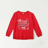 Family Matching Christmas Letter Autumn Long Sleeved Hoodie