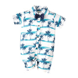 Baby Boy Onesie Crawl Summer Short Sleeve Bow Tie Gentleman Rompers