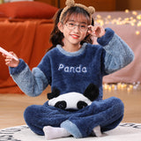 Kid Girl Autumn Winter Coral Velvet Cute Cartoon Sweet Pajamas