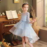 Kid Girl Pompous Trumpet Sleeves Princess Dress