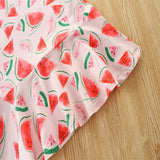 Summer Kid Baby Girl Suits Sweet Watermelon Print 2 Pcs Sets