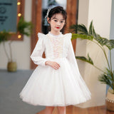 Kid Girl Spring Autumn Princess Long Sleeve Poached Dress