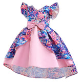 Kid Baby Girls Floral Print Princess Flying Sleeves Dresses