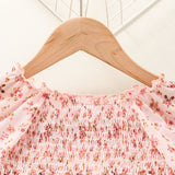 Baby Girl Pink Printing Long Sleeve Lovely Spring Dresses
